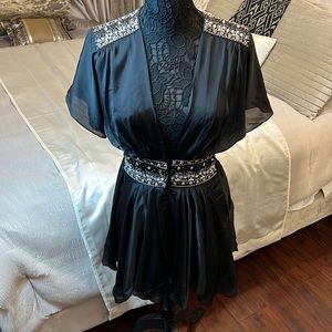 The Clothing Co. Black sequins top.